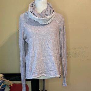 Women's Light Gray Cowl Neck Sweater